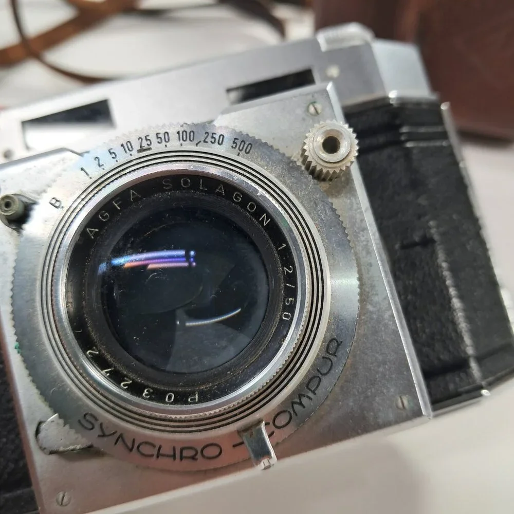 AGFA KARAT 36 film CAMERA SYNCHRO-COMPUR Folding Rangefinder‎ Rodenstock Heligon